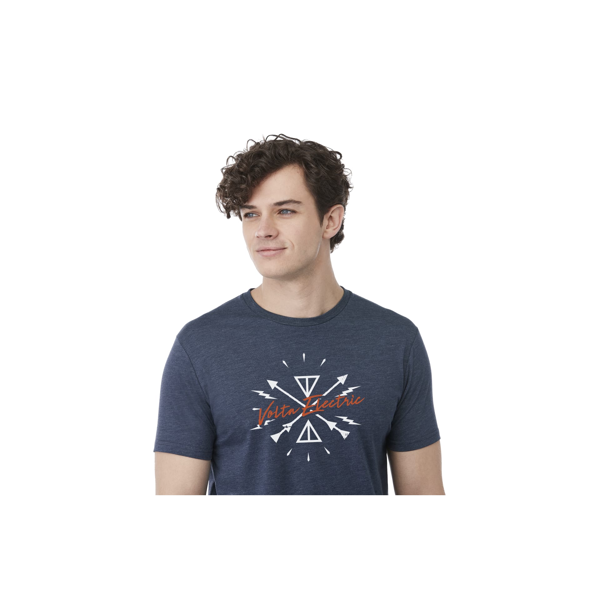 Left View of Blue tentree TreeBlend Classic T-Shirt - Men's