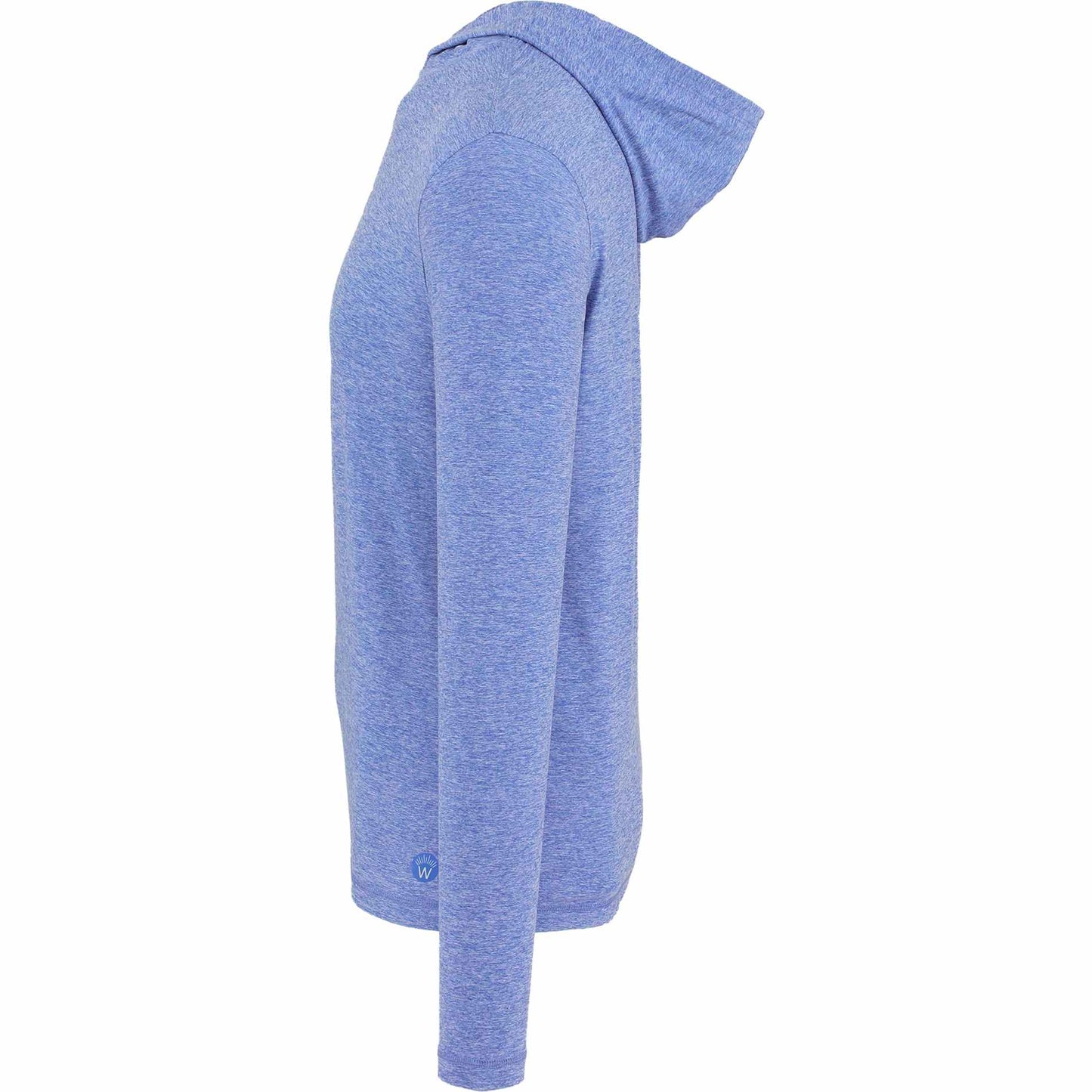 Left View of Blue WELLABLE Men's Knit Hoodie plain
