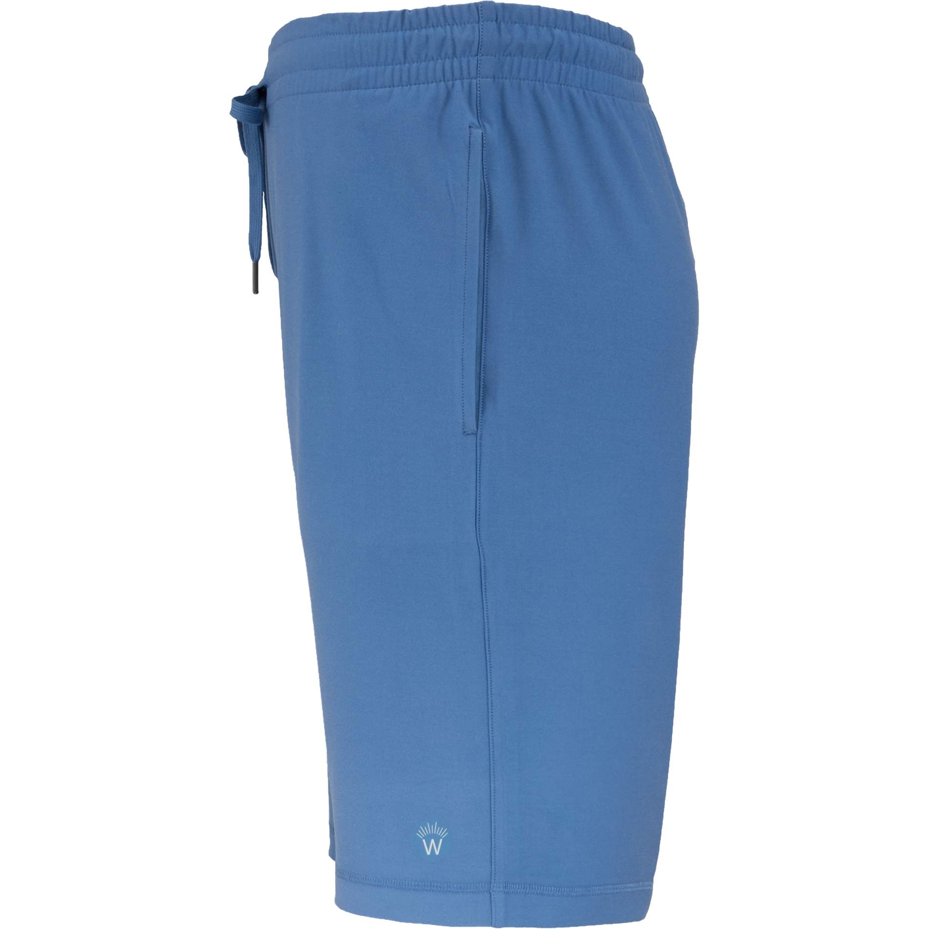 Left View of Blue WELLABLE Men's Knit Short plain