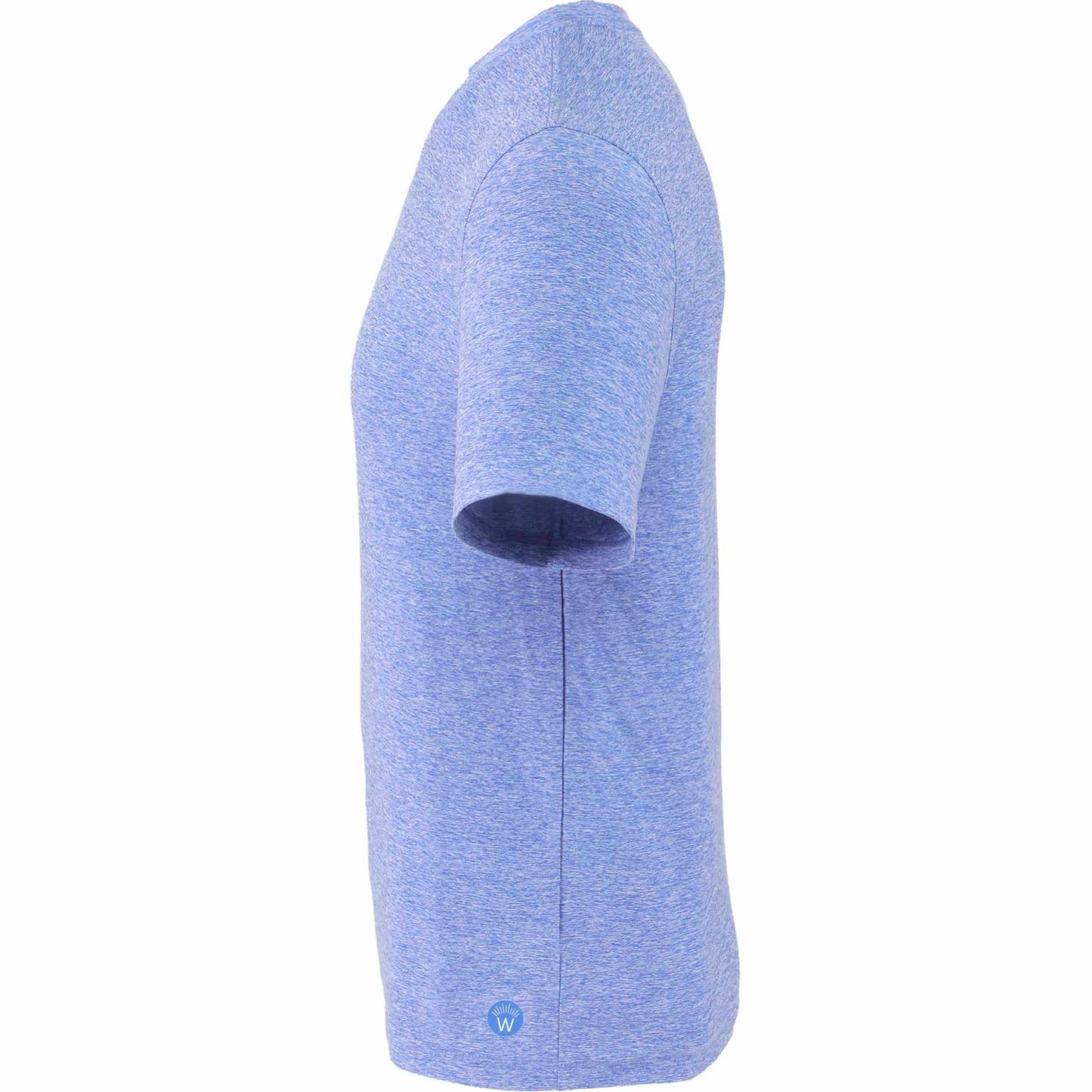 Left View of Blue WELLABLE Men's Short Sleeve Tee plain