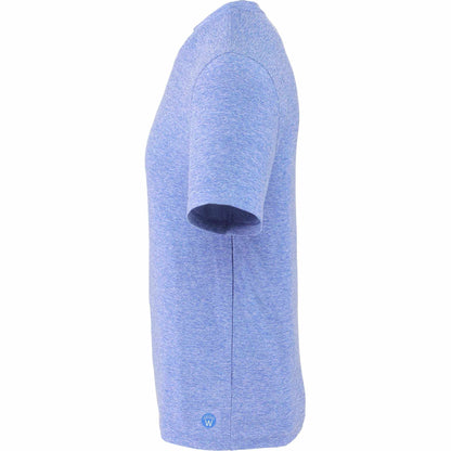 Left View of Blue WELLABLE Men's Short Sleeve Tee plain