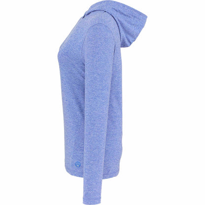Left View of Blue WELLABLE Women's Knit Hoodie plain