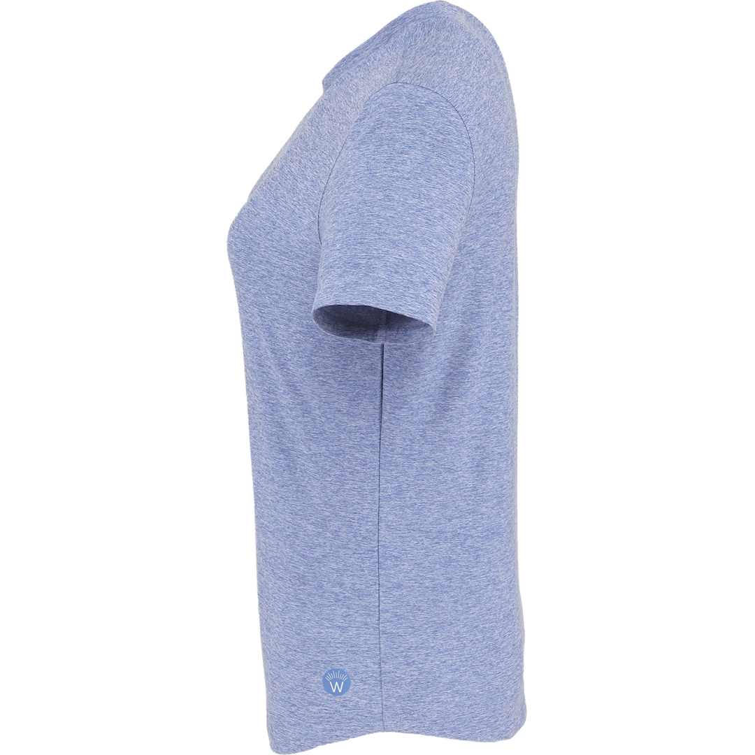 Left View of Blue WELLABLE Women's Short Sleeve Tee plain