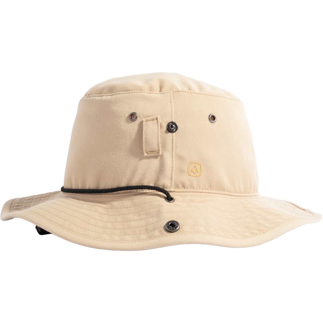 Left View of Brown Coal Seymour Flat Brim Hat plain