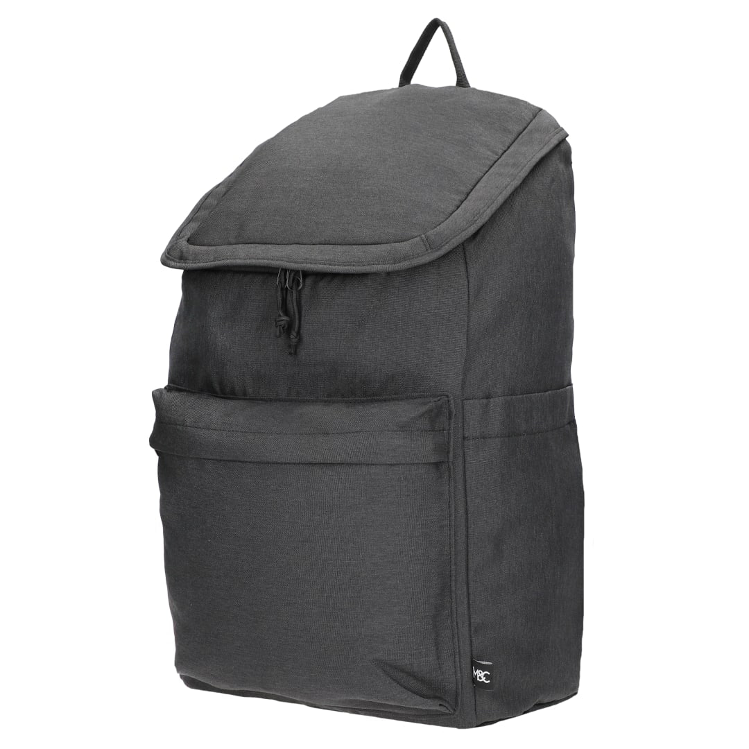 Left View of Gray Merchant & Craft Recycled 15" Laptop Backpack plain