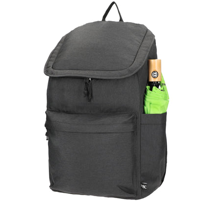 Left View of Gray Merchant & Craft Recycled 15" Laptop Backpack plain