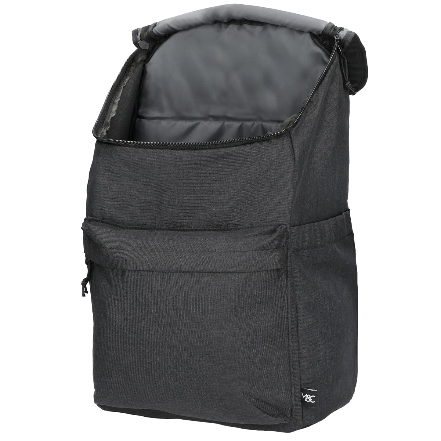 Left View of Gray Merchant & Craft Recycled 15" Laptop Backpack plain