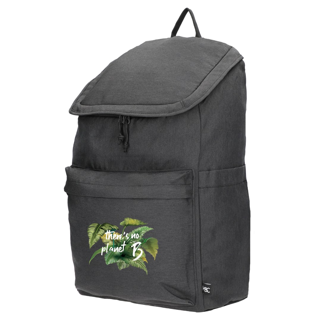 Left View of Gray Merchant & Craft Recycled 15" Laptop Backpack