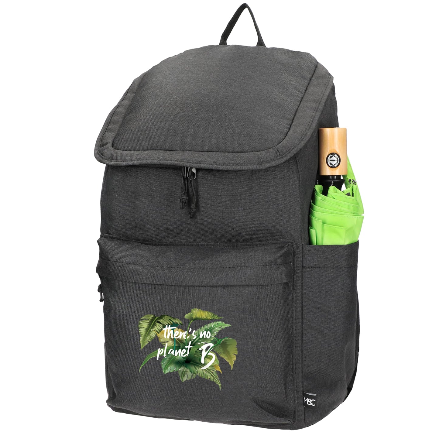 Left View of Gray Merchant & Craft Recycled 15" Laptop Backpack