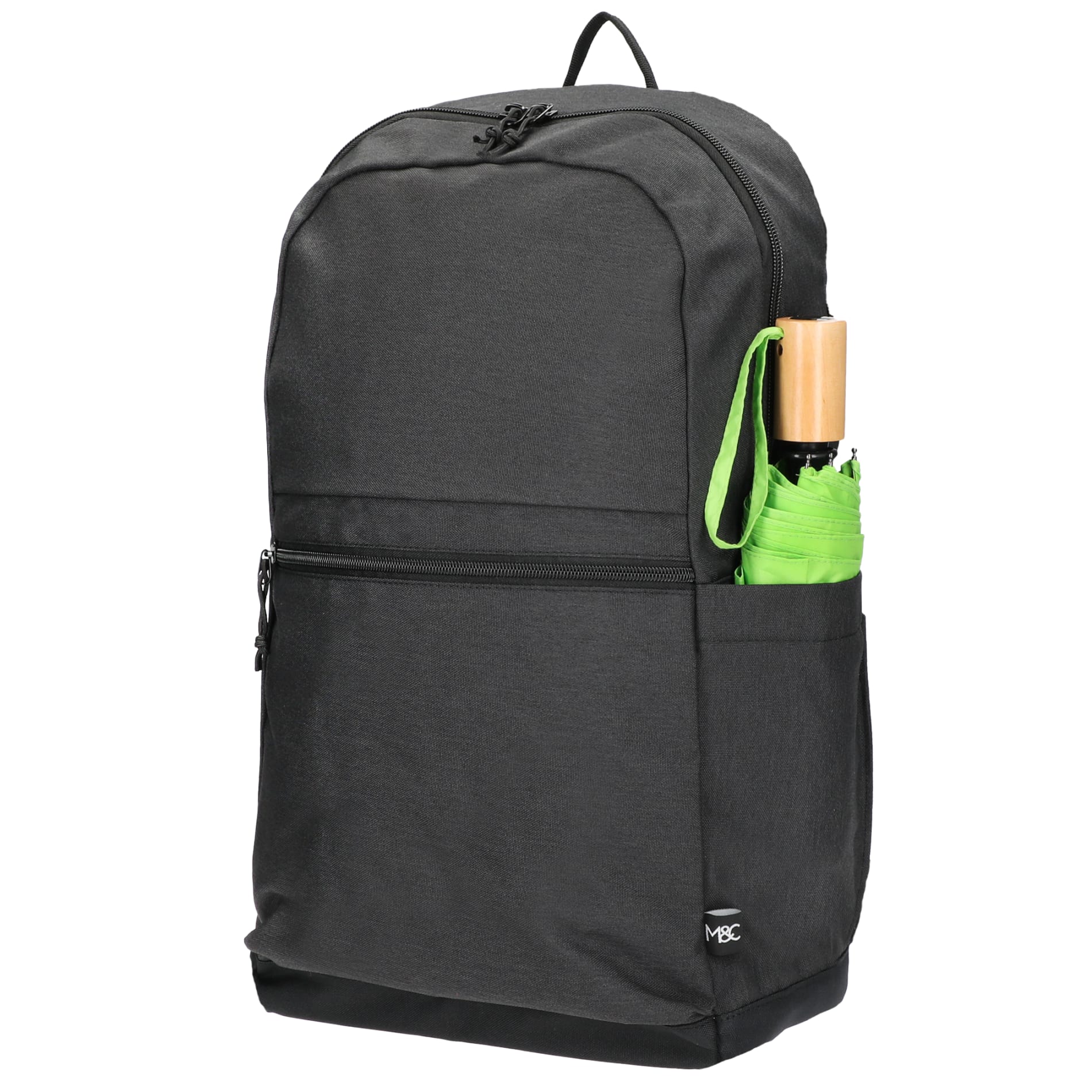 Left View of Gray Merchant & Craft Recycled 17" Laptop Backpack plain