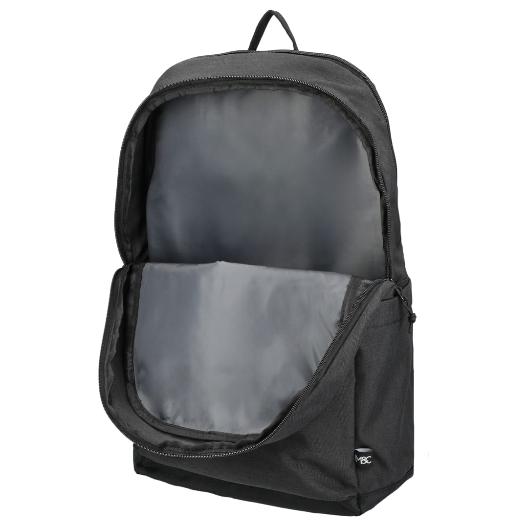 Left View of Gray Merchant & Craft Recycled 17" Laptop Backpack plain