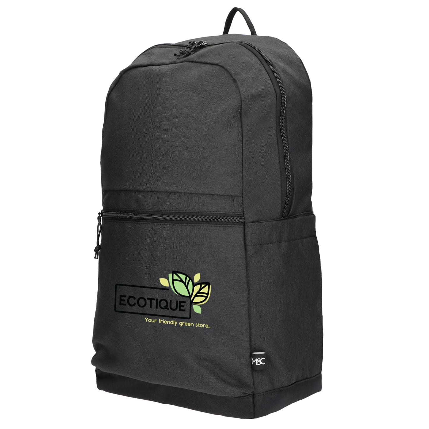 Left View of Gray Merchant & Craft Recycled 17" Laptop Backpack