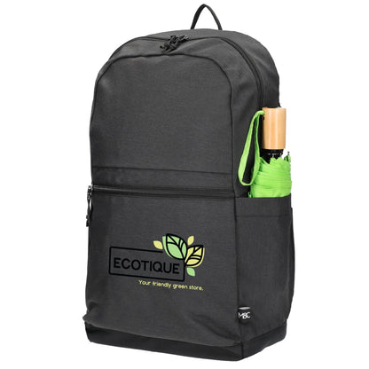Left View of Gray Merchant & Craft Recycled 17" Laptop Backpack