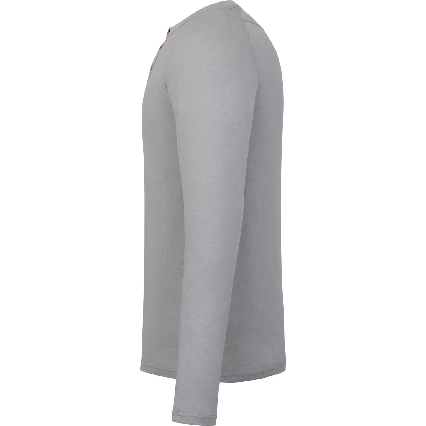 Left View of Gray tentree TreeBlend Classic Henley Longsleeve - Men's plain
