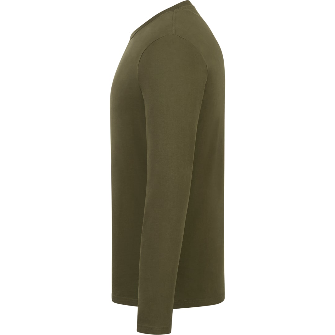 Left View of Green tentree Organic Cotton Longsleeve Tee - Men's plain