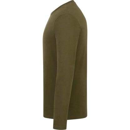 Left View of Green tentree Organic Cotton Longsleeve Tee - Men's plain