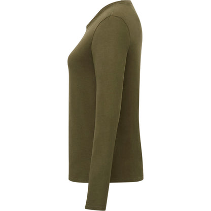 Left View of Green tentree Organic Cotton Longsleeve Tee - Women's plain