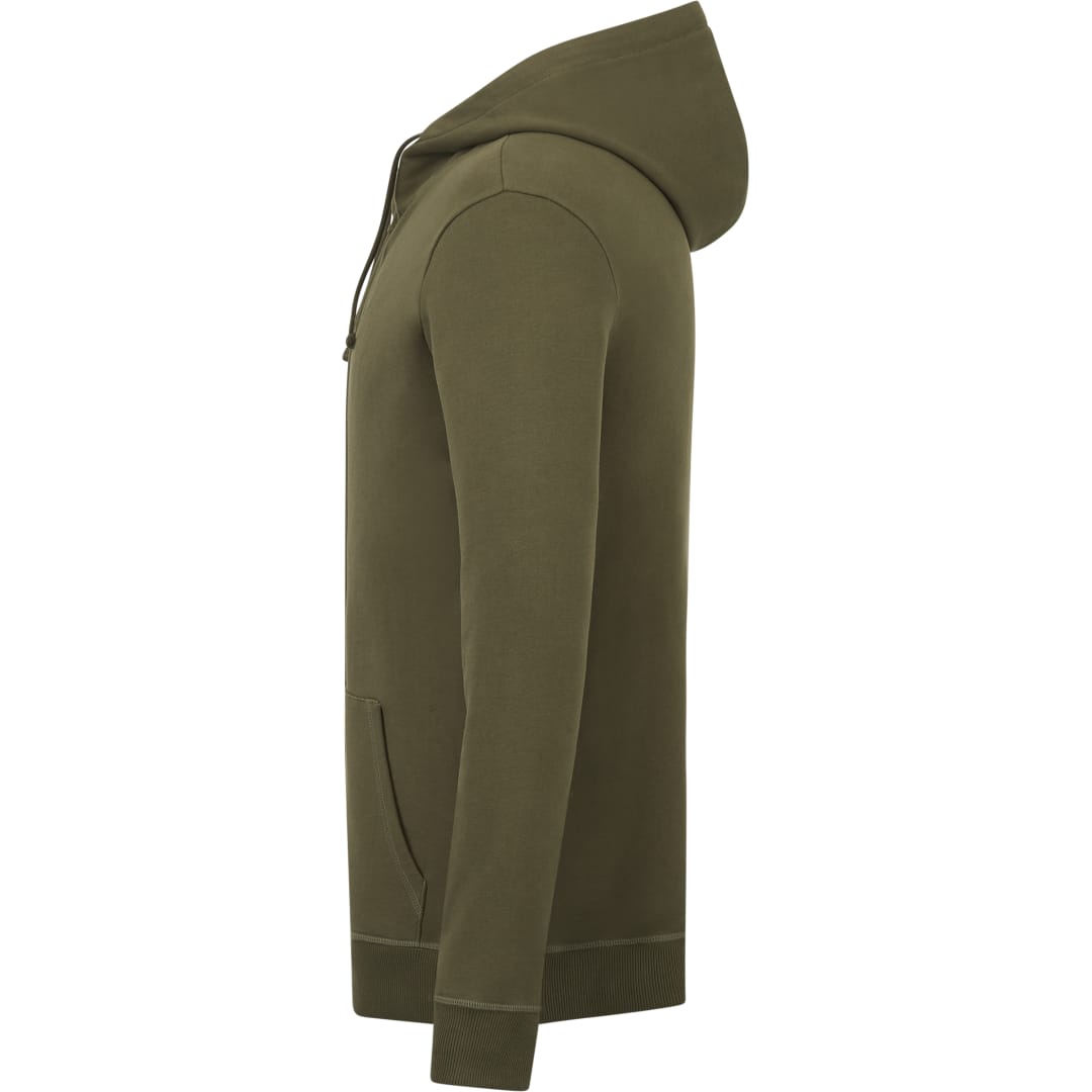 Left View of Green tentree Organic Cotton Zip Hoodie - Men's plain