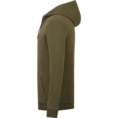 Left View of Green tentree Organic Cotton Zip Hoodie - Men's plain