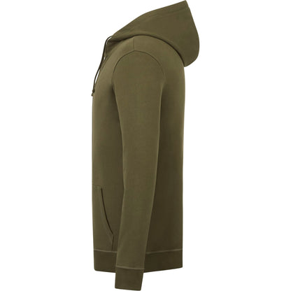 Left View of Green tentree Organic Cotton Zip Hoodie - Men's plain