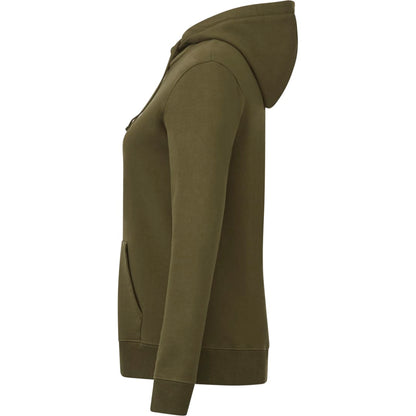 Left View of Green tentree Organic Cotton Zip Hoodie - Women's plain