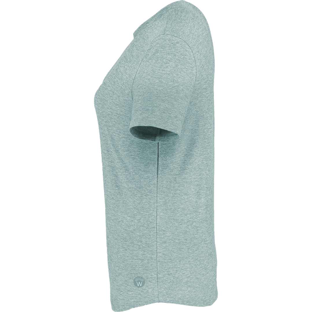 Left View of Green WELLABLE Women's Short Sleeve Tee plain