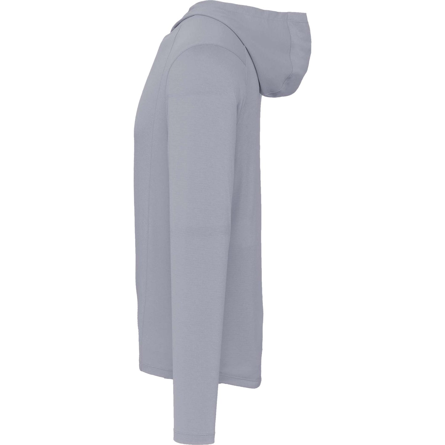 Left View of Grey IZU Everthing Performance Hoodie - Men's plain