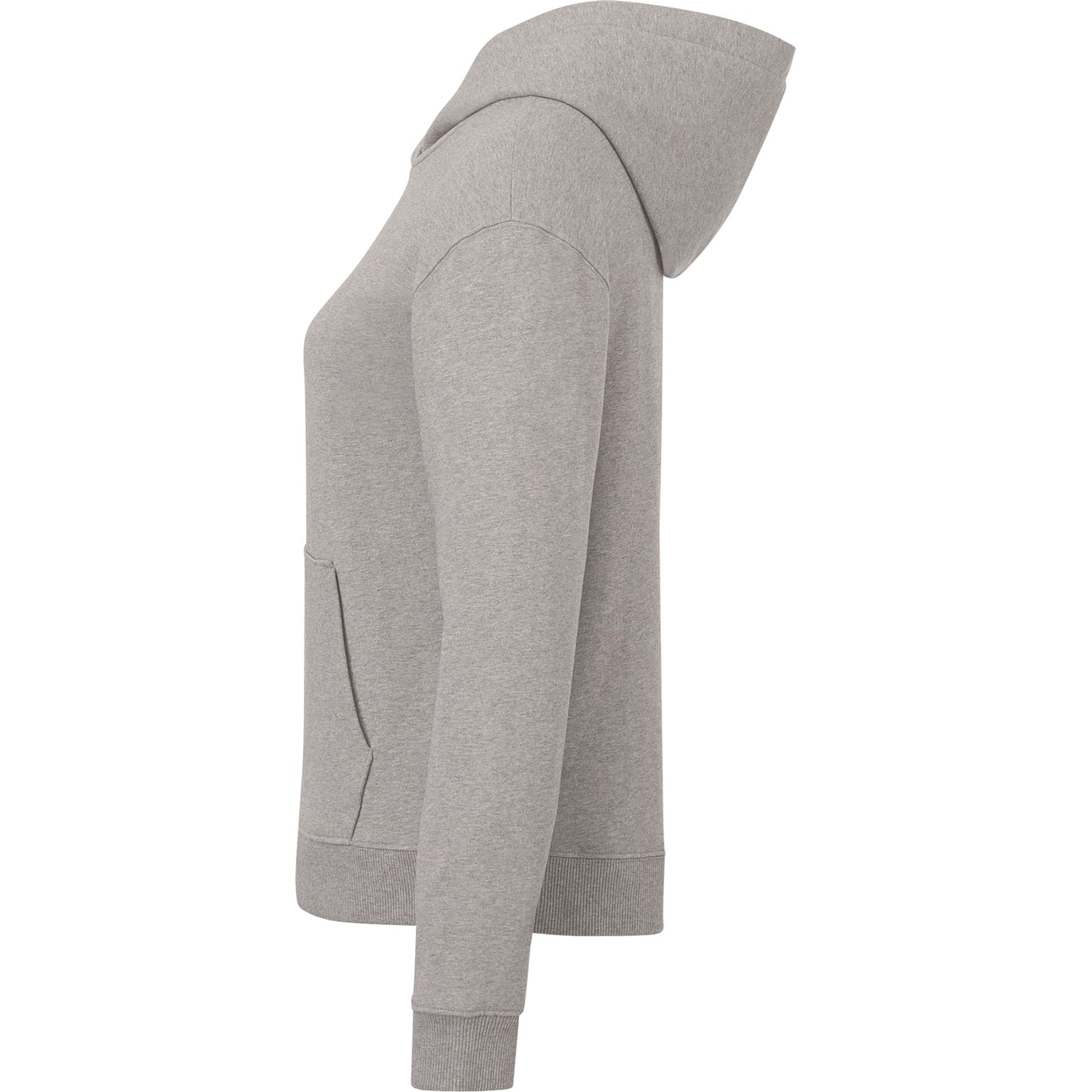 Left View of Grey tentree Organic Cotton Classic Hoodie - Women's plain