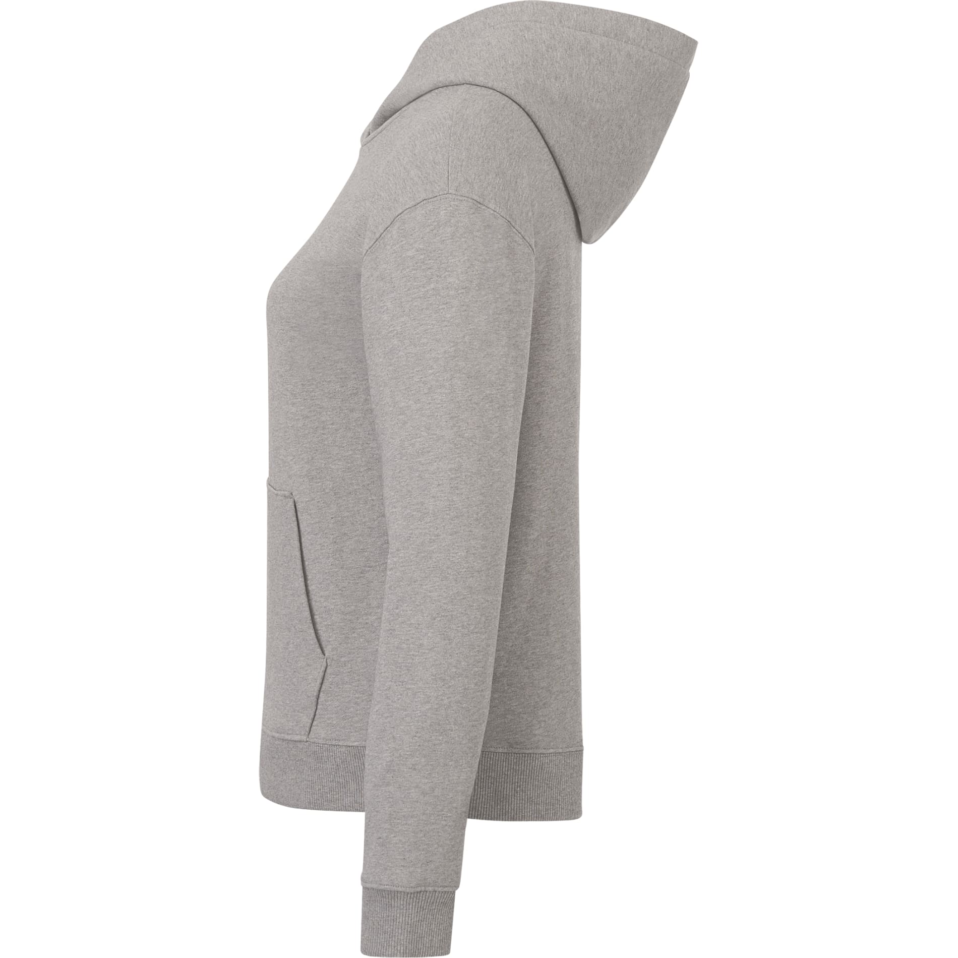 Left View of Grey tentree Organic Cotton Classic Hoodie - Women's plain