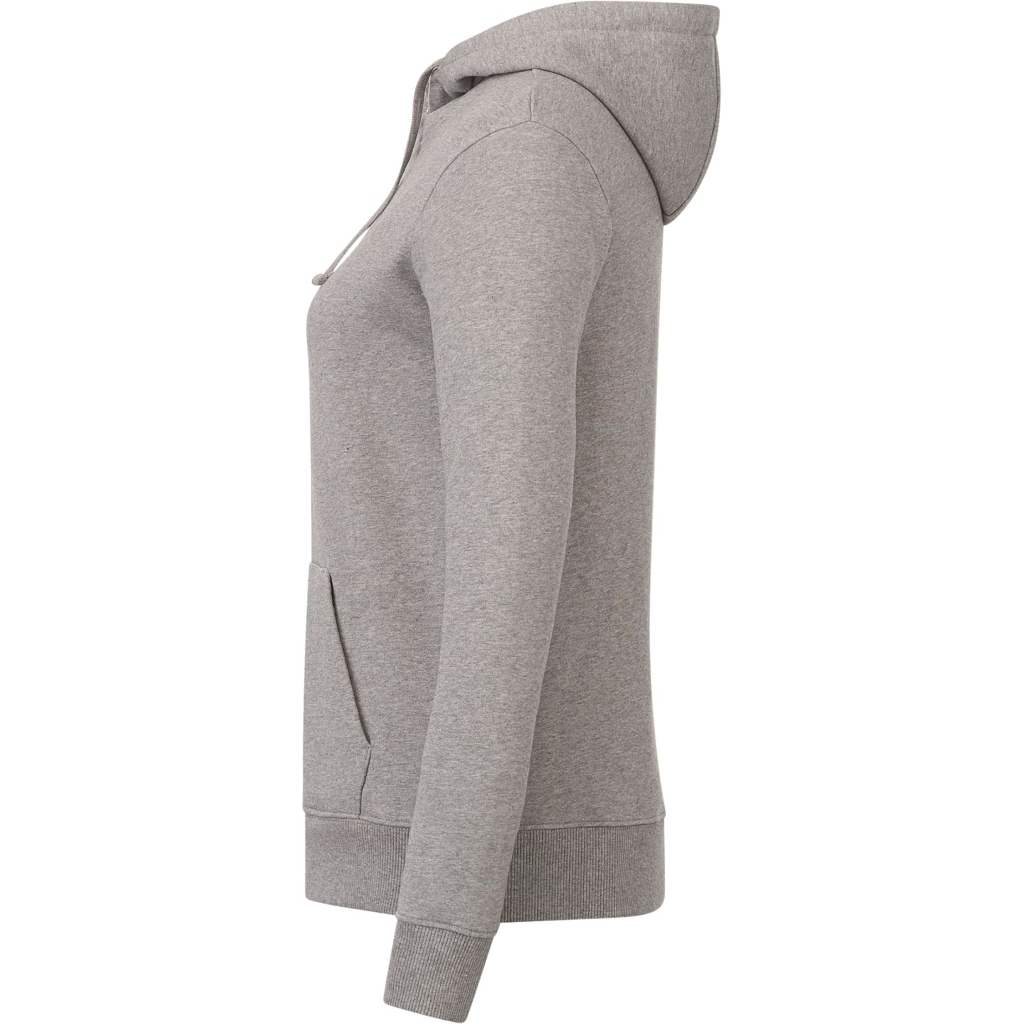 Left View of Grey tentree Organic Cotton Zip Hoodie - Women's plain