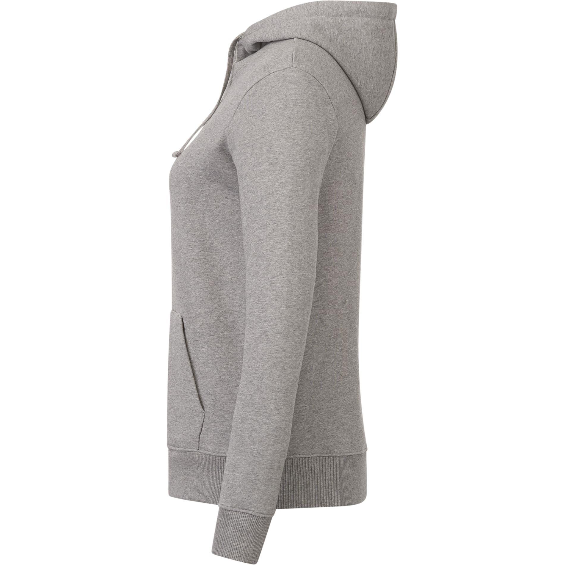 Left View of Grey tentree Organic Cotton Zip Hoodie - Women's plain