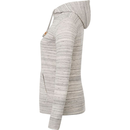 Left View of Grey tentree Space Dye Zip Hoodie - Women's plain