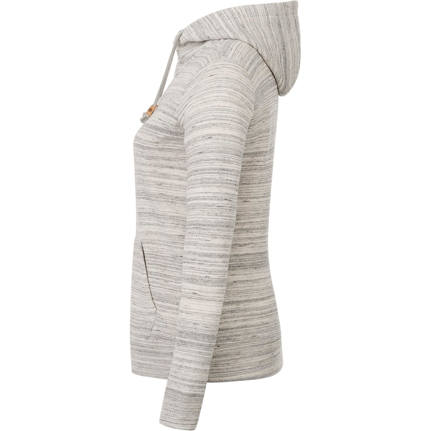Left View of Grey tentree Space Dye Zip Hoodie - Women's plain