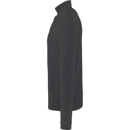 Left View of Grey WELLABLE Men's Knit 1/4 Zip plain