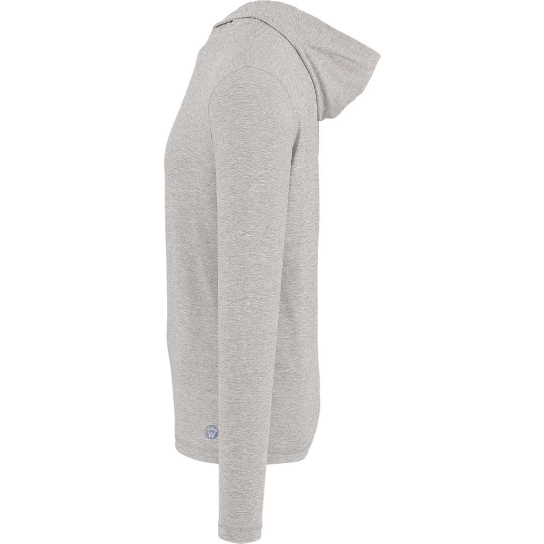 Left View of Grey WELLABLE Men's Knit Hoodie plain