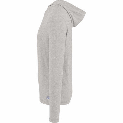 Left View of Grey WELLABLE Men's Knit Hoodie plain