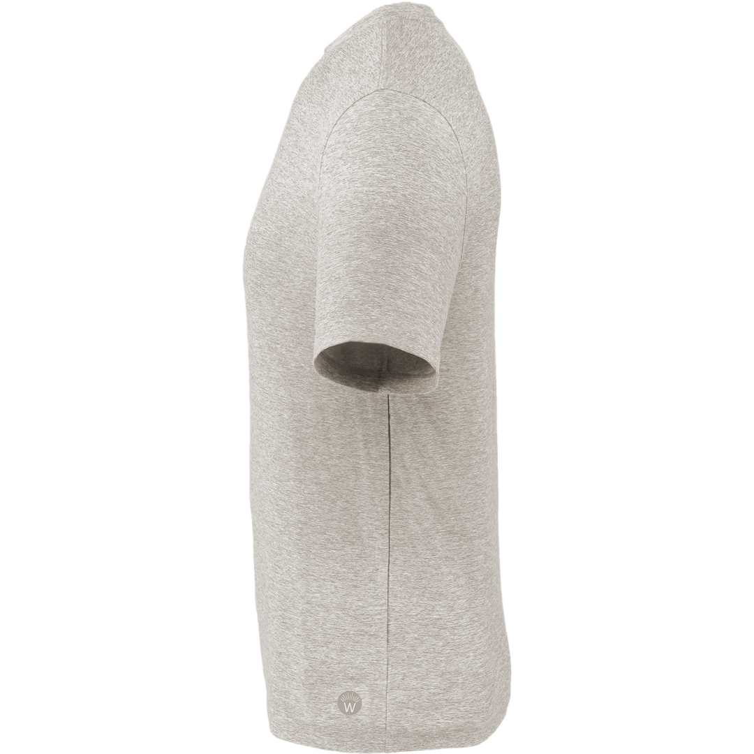 Left View of Grey WELLABLE Men's Short Sleeve Tee plain