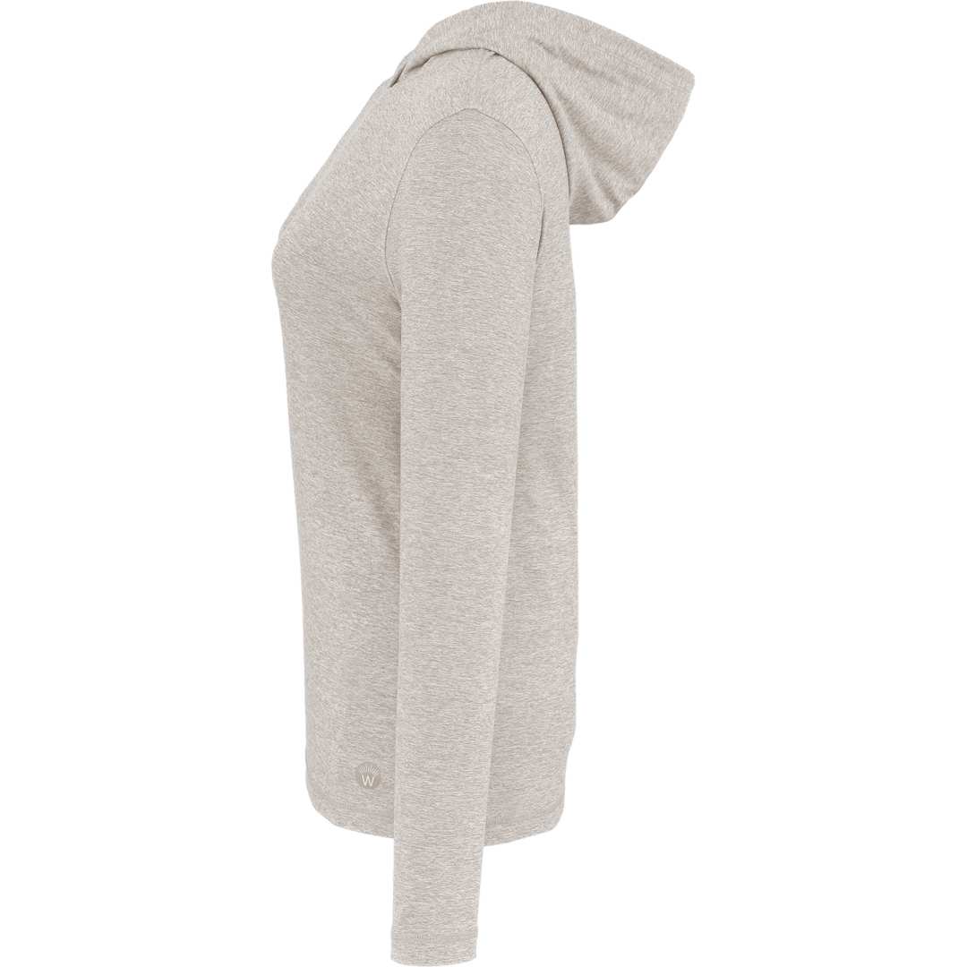 Left View of Grey WELLABLE Women's Knit Hoodie plain