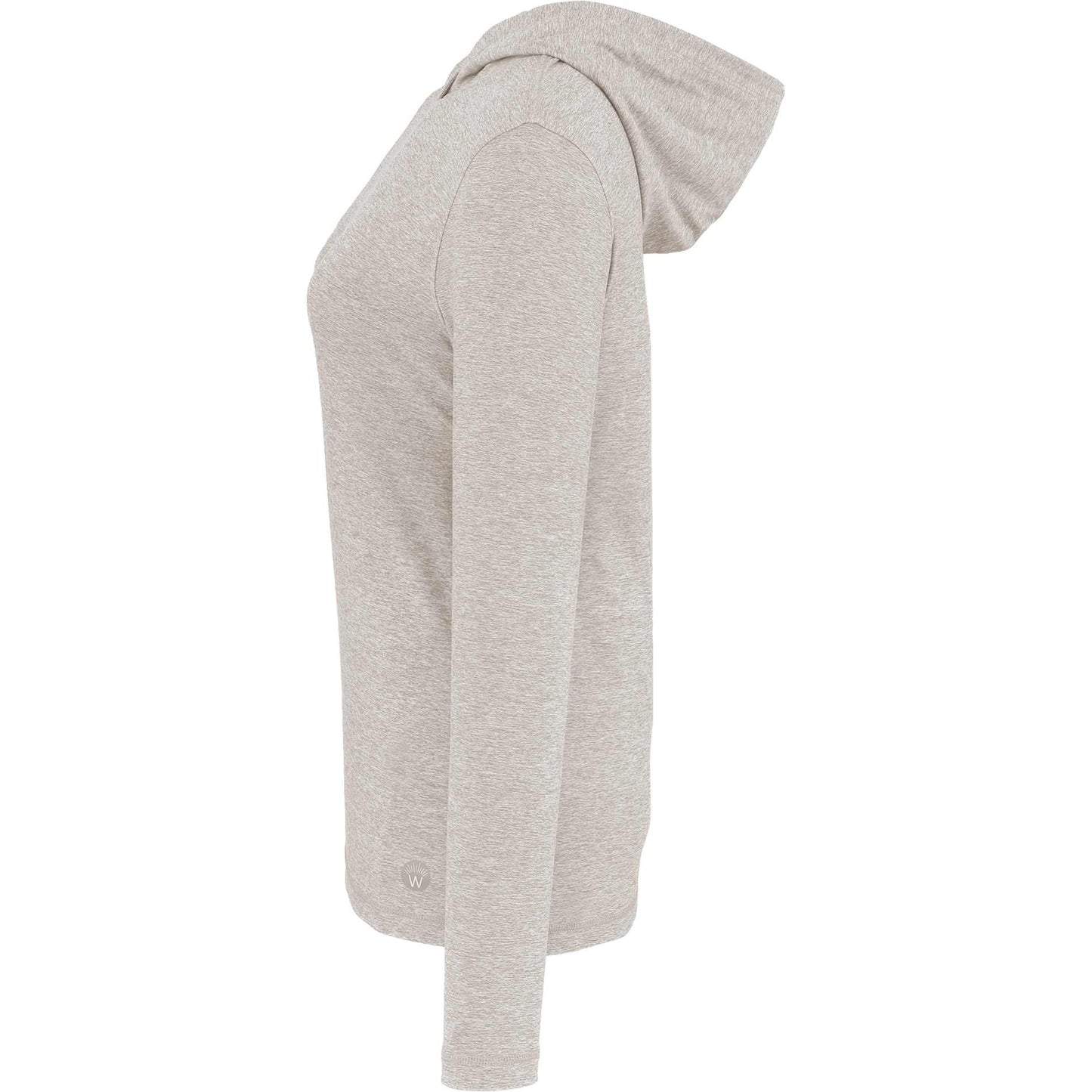 Left View of Grey WELLABLE Women's Knit Hoodie plain