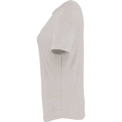Left View of Grey WELLABLE Women's Short Sleeve Tee plain