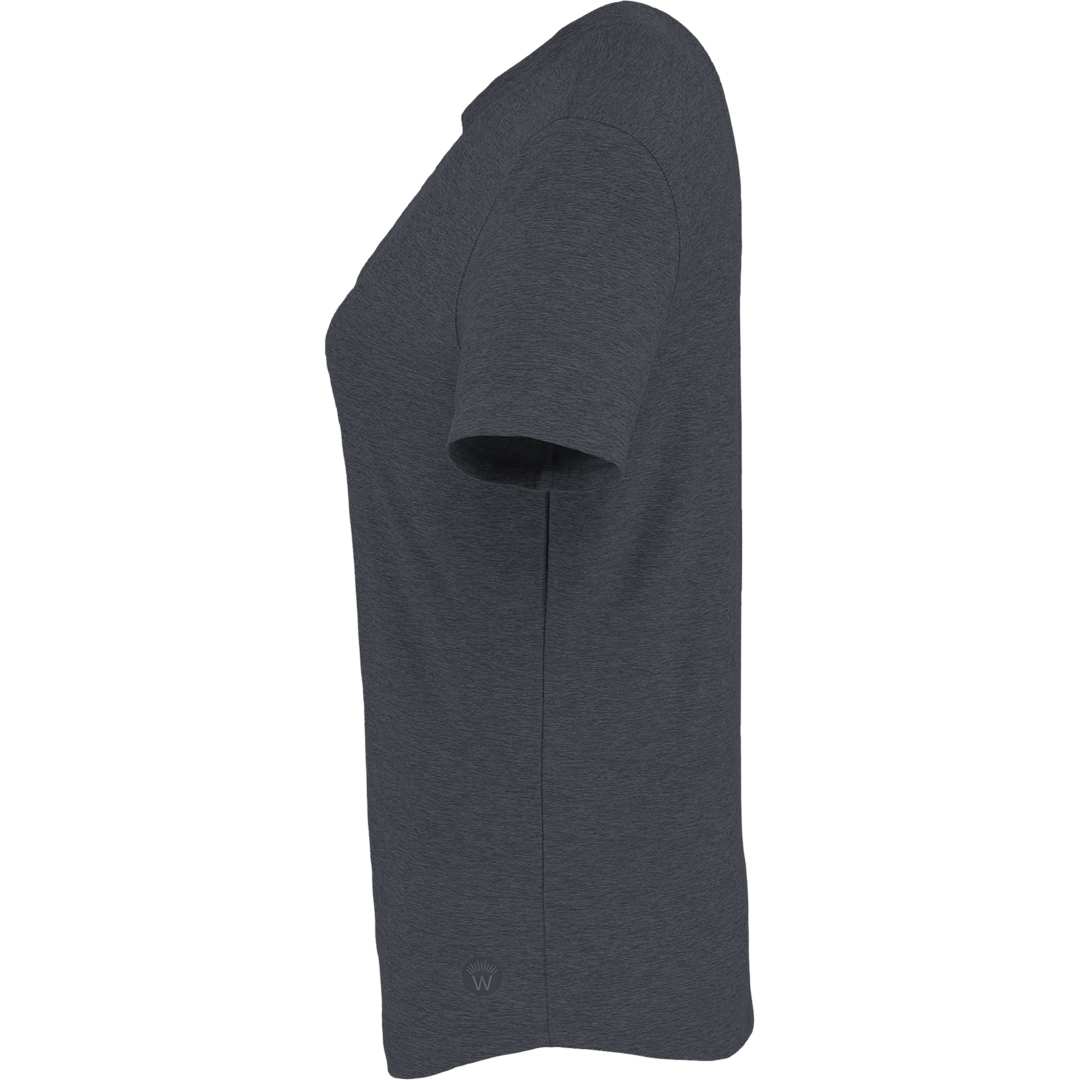 Left View of Grey WELLABLE Women's Short Sleeve Tee plain