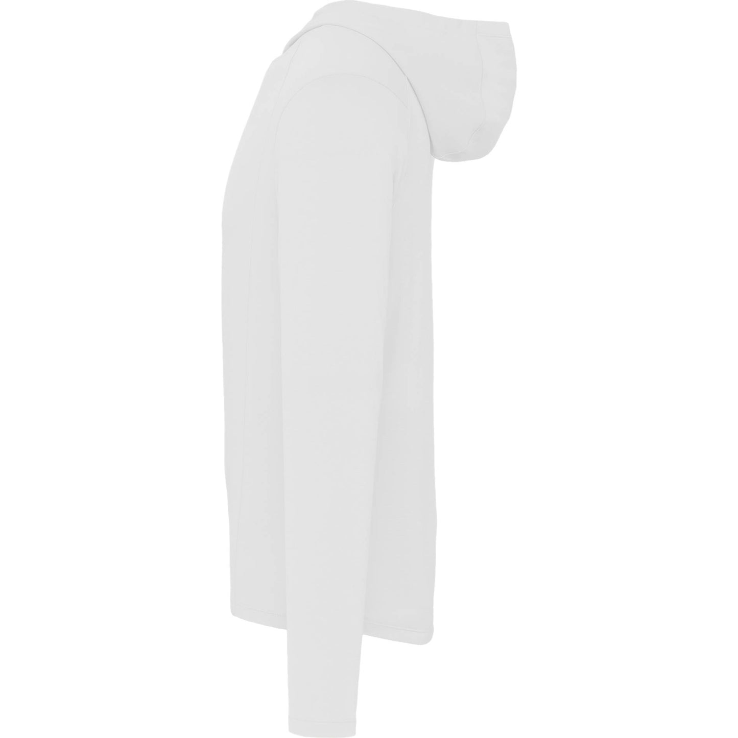 Left View of White IZU Everthing Performance Hoodie - Men's plain