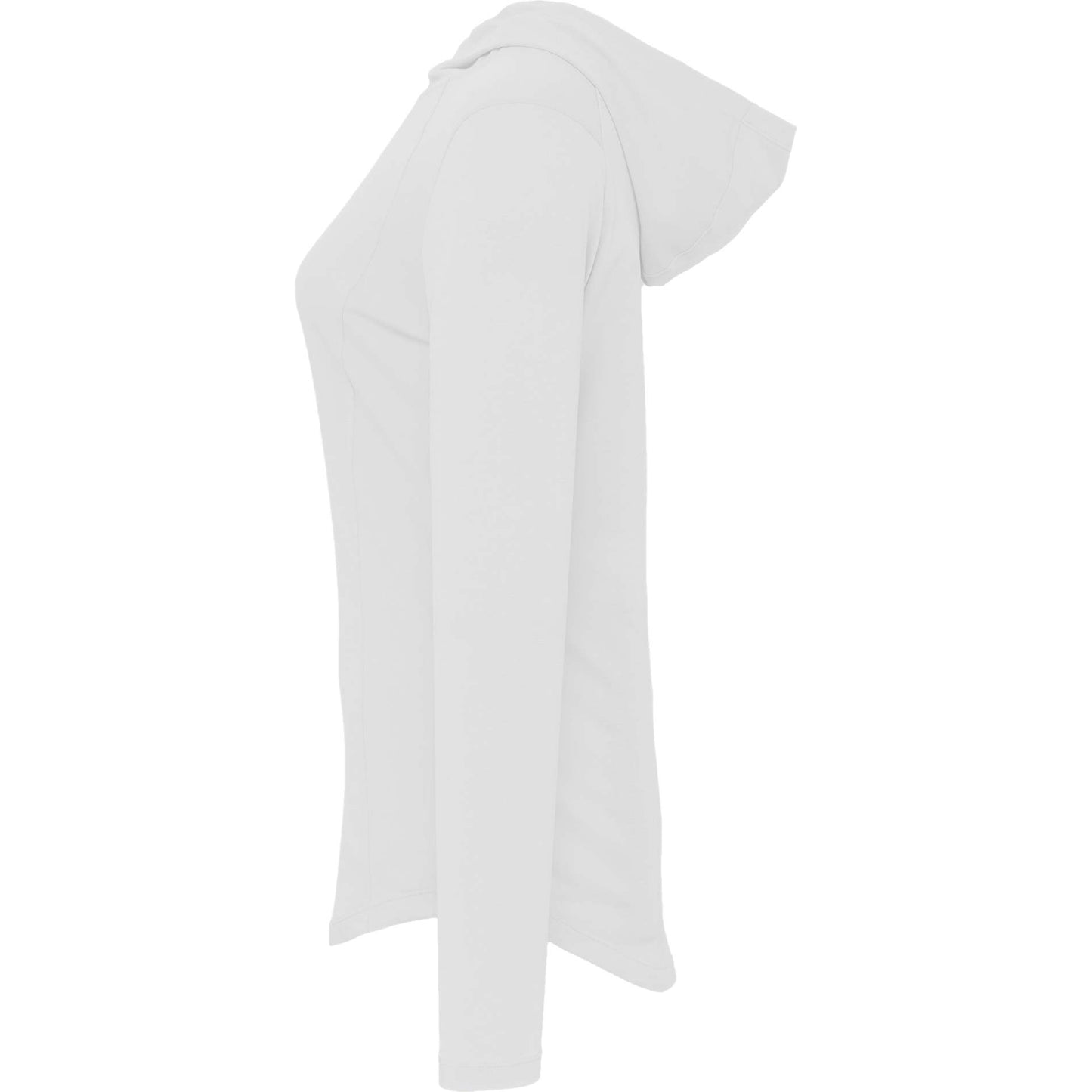 Left View of White IZU Everything Performance Hoodie - Women's plain