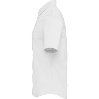 Left View of White TATRA Eco Short Sleeve Knit Shirt - Men's plain