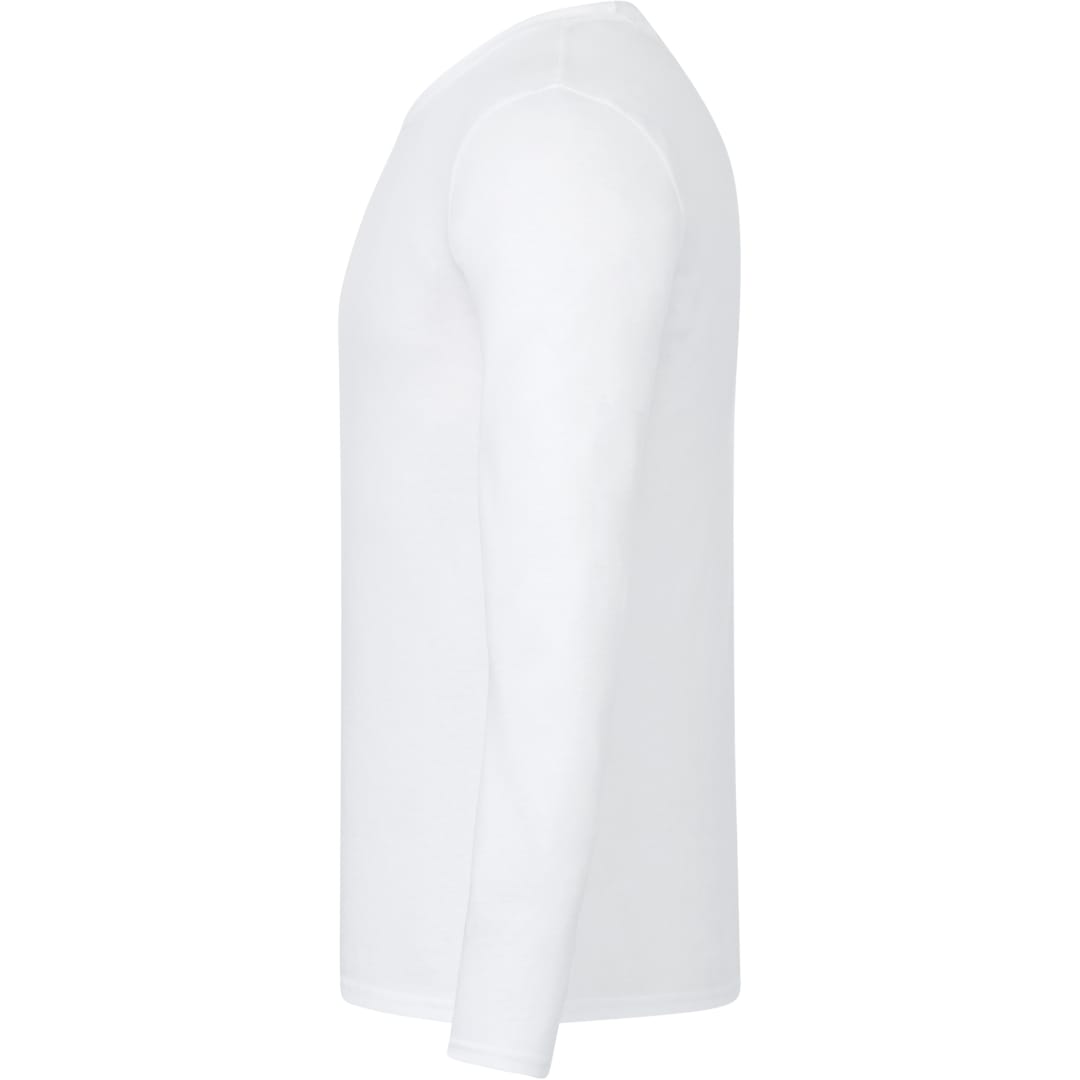 Left View of White tentree Organic Cotton Longsleeve Tee - Men's plain