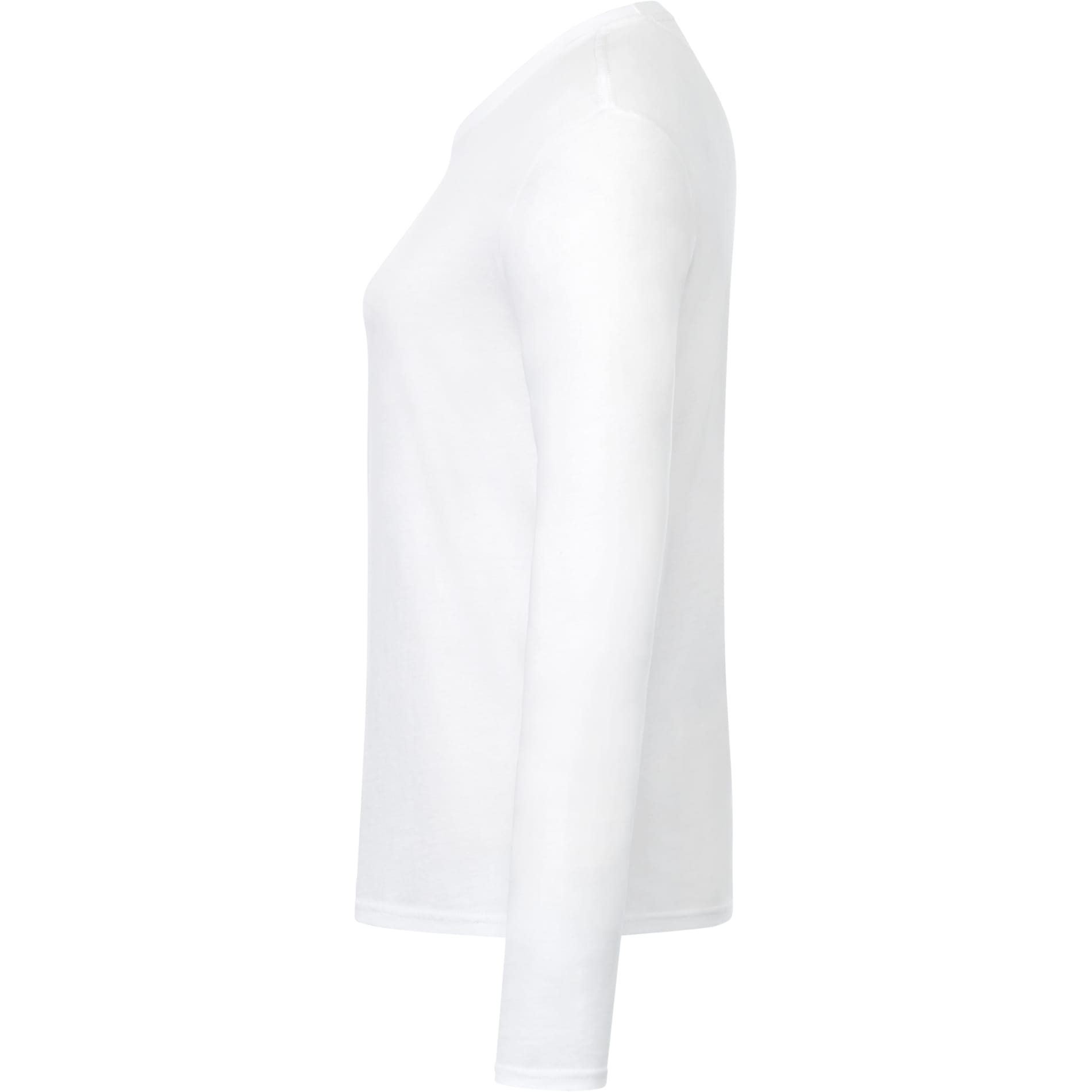 Left View of White tentree Organic Cotton Longsleeve Tee - Women's plain