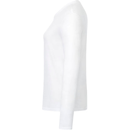 Left View of White tentree Organic Cotton Longsleeve Tee - Women's plain