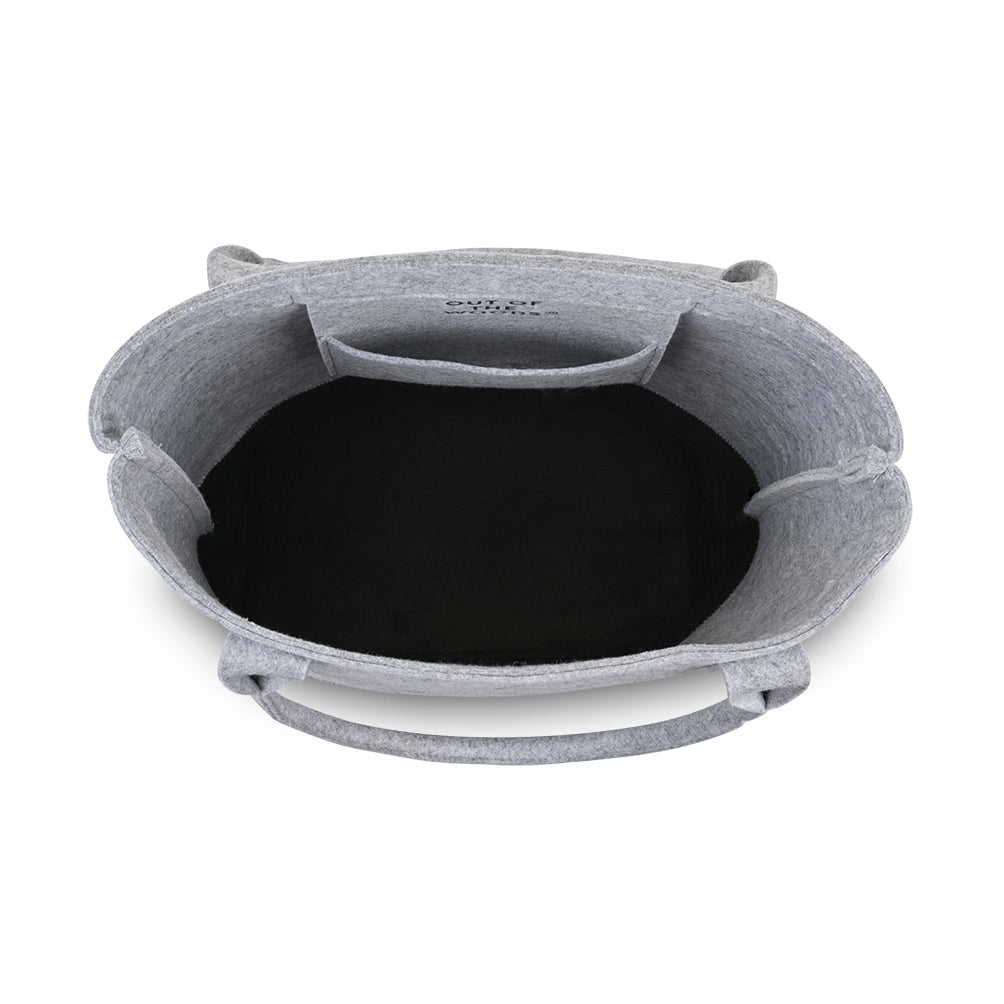 Light Grey/Black Out of the Woods® Felt Colorblock Tall Tote plain