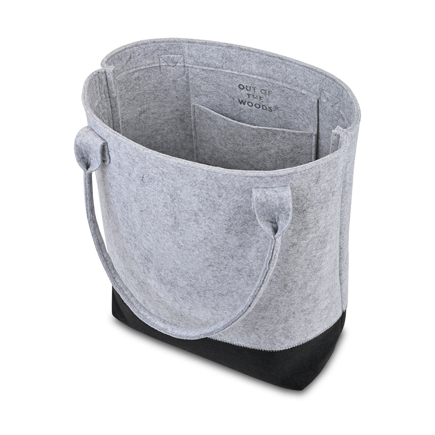 Light Grey/Black Out of the Woods® Felt Colorblock Tall Tote plain