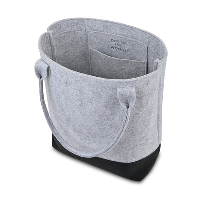 Light Grey/Black Out of the Woods® Felt Colorblock Tall Tote plain